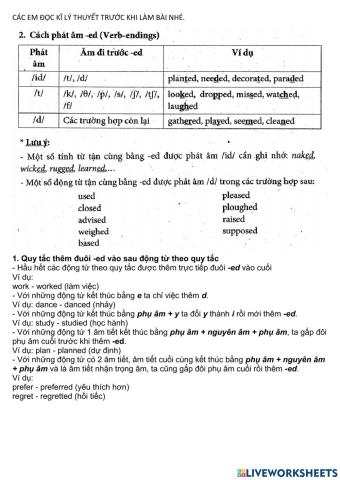 Ed pronunciation grade 9
