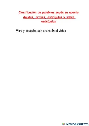 Clasificación de palabras