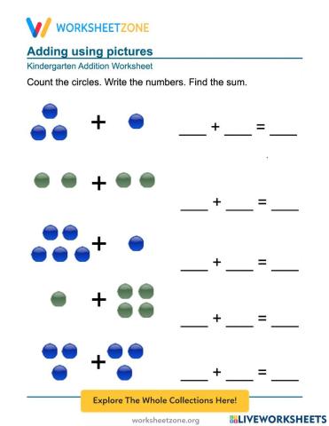 Addition practice with circles (1-10)