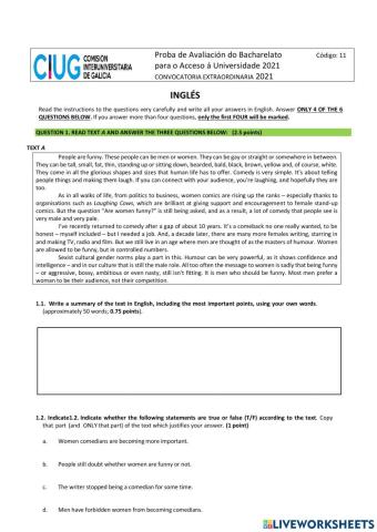 ABAU Extraordinay Test  2021