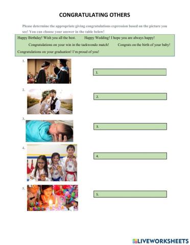 Giving congratulation