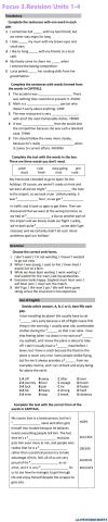 Focus 3. Unit revision 1-4