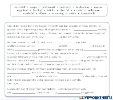 Writing about a person