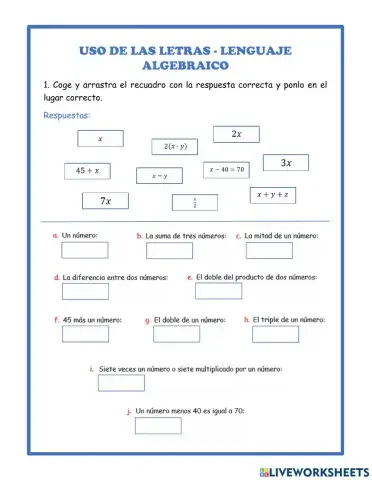 Lenguaje algebraico