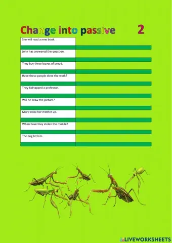 ANG 8 - Change into passive - PŘEVEĎ DO TRPNÉHO RODU - 2 - psaní