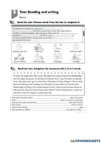 Quick minds 3 Test:9 Reading