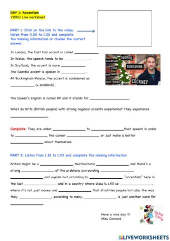 VIDEO ACCENTISM 1ere LISTENING TASK