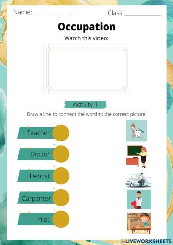 Occupation worksheet