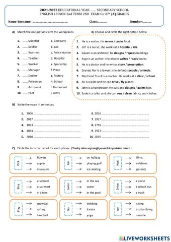 Exam study-6th Grade-2-2-may