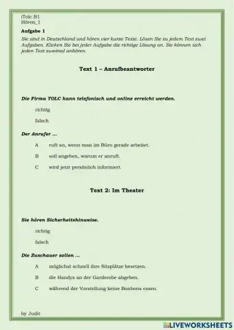 ITolc B1 Hörverstehen