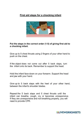 First aid for chocking infants