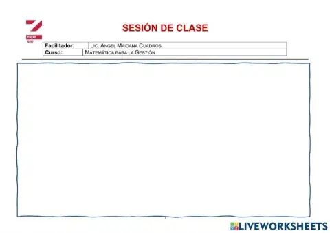Mascara para Matemática para la Gestión Evaluación Diagnóstica