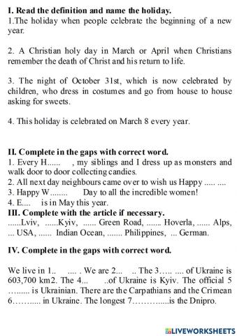 Ukraine and holidays
