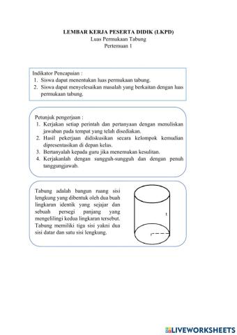 LKPD Pertemuan 1 (Tabung)
