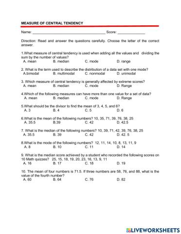 Activity worksheets no. 3