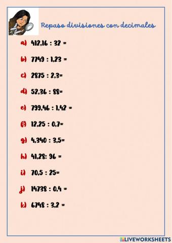 Divisiones con decimales