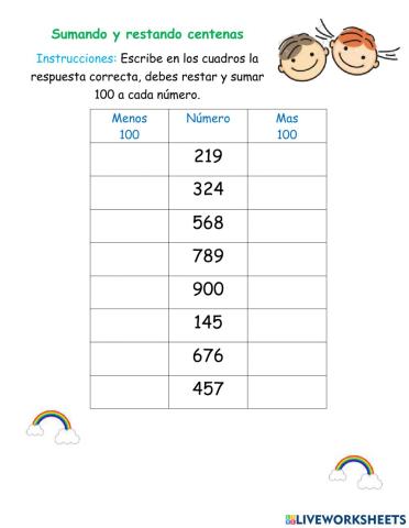 Sumando y restando 100