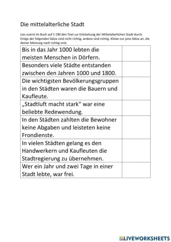 Mittelalterliche Städte