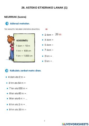 Etxerako lanak neurriak eta geometria