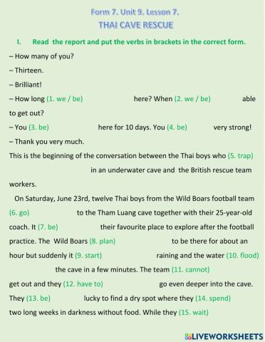 Form 7. Unit 9. Lesson 7