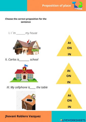 Prepositions of place