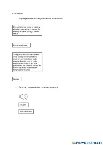Actividad contabilidad liveworksheet