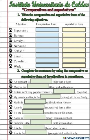 Comparatives and superlatives 4