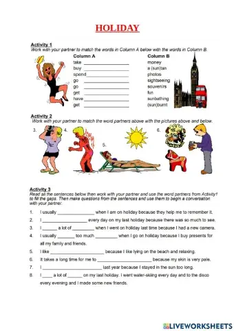 Holiday - vocabulary - a2 - low b1