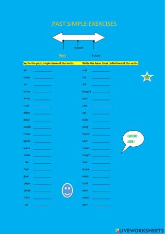 Past simple irregular verbs exercises