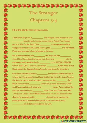 The Stranger: Chapters 3-4