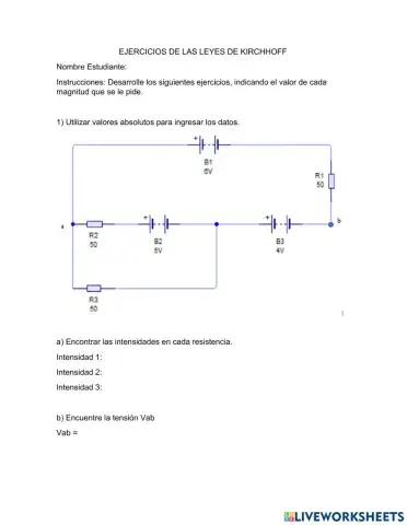 Ejercicios leyes de kirchhoff