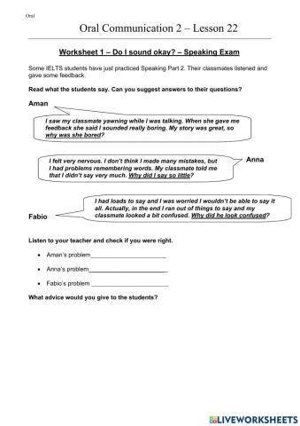 OC2 L22 - Do I sound Ok?