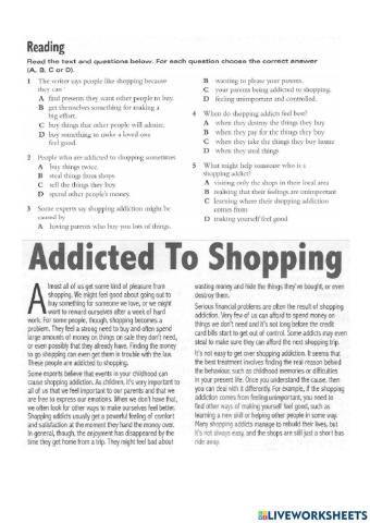 Addicted to shopping