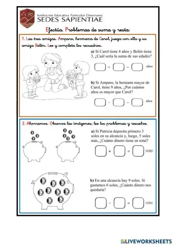 Problemas de suma y resta