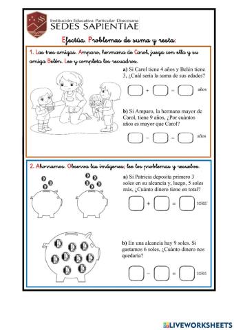 Problemas de suma y resta