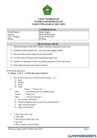 Um bahasa inggris 2022