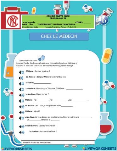 Les maladies et parties du corps