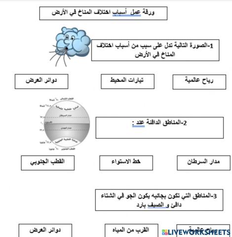 أسباب المناخ