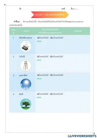 เทคโนโลยี