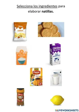 Ingredientes para elaborar natillas