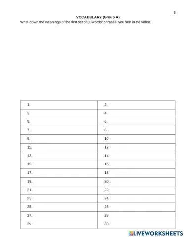 THE RENAISSANCE AND THE PURITAN SPIRIT Vocabulary Test (6)