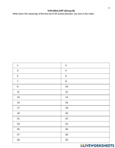 THE RENAISSANCE AND THE PURITAN SPIRIT Vocabulary Test (6)