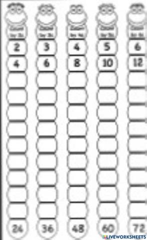 Skip counting 2 3 4 5 6