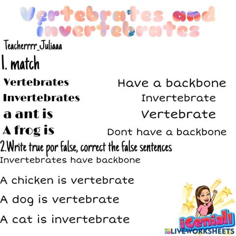 Vertebrtes and invertebrates