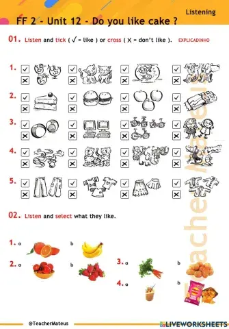 FF 2 - Unit 12 - Do you like cake ? - Listening