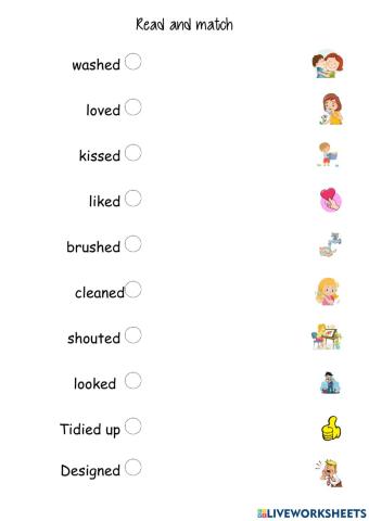 Read and match regular verbs 4