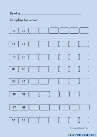 Completa las series 3