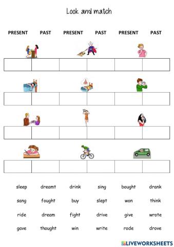 Look and match irregular verbs 1