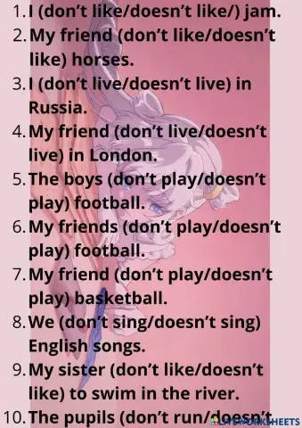 Present simple negative