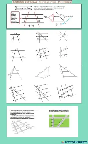 Teorema de Tales - paralelas cortadas por uma transversal
